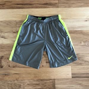 Nike Dri-Fit shorts size L (grey & lime green)